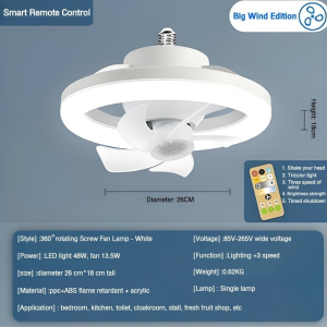 ✅SG Ready Stocks✅ 2-in-1 3 Tone Smart Ceiling Fan Light Circulator Fan Air Cooler Remote Control Toilet Fan 风扇灯