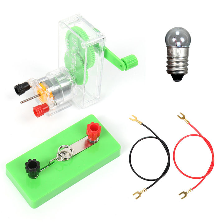 microgood Children DIY Hand Crank DC Generator Model Fan Kit Experiment