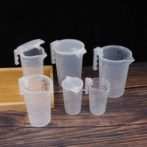 🥪 LECHU🍟 100 250 500ML  Measuring Cups Jug Clear Baking Kitchen Flour Water with cover Sc