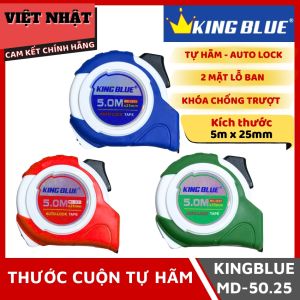 Thước cuộn tự hãm Kingblue MD-50.25 có khoá chống trượt kích thước 5mx25mm 2 mặt lỗ ban
