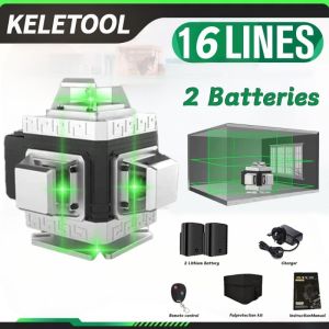 12/16 Lines Laser Level Tahap Laser 4D Green Light 360° Rotary Adjustable Auto Measuring Tool Remote lazer level lineSet