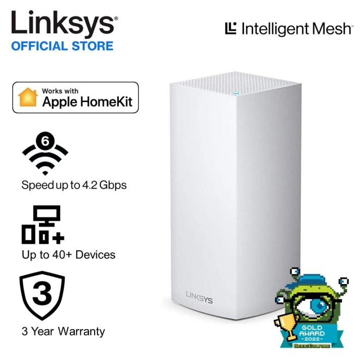 Local Warranty Linksys Velop AX4200 Tri Band WiFi 6 Mesh Router 1 Pack MX4200 Tri Band AX