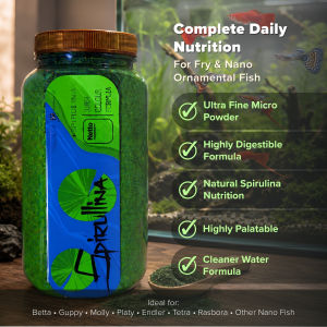 Makanan Serbuk Spirulina Powder 400 gr Untuk Warna Cupang Guppy dan Ikan Kecil Lainnya IKANESIA