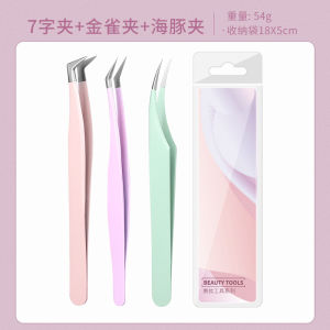 4pcs/set Pinset Bulu Mata Pinset bulu mata palsu Stainless Steel Eyelash Tweezers Makeup Tweezers Pinset Bulu Mata