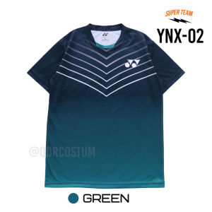 Jersey Badminton Superteam YNX-02 Warna Teal Abu-abu Bahan Spandeks Nyaman untuk Latihan