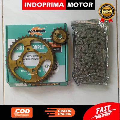 KAPPA GEAR SET KOMPLIT SUPRA X 40. GIGI TARIK GOLD DAN RANTAI SUPRA FIT LAMA. LEGENDA. GRAND GN5 KEV KRS KFM