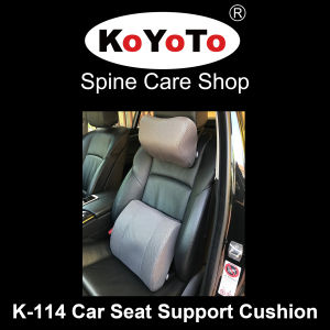 KOYOTO K-114(G) Car Seat Headrest Backrest Support Cushion Pillow Slow Rebound Memory Foam Pillow For Neck Cervical Pain Lumbar Back Pain Relief High Quality Car Seat Cushion Back Pain Relieve Neck Pain Relief Comfort Long Distance Driving-Grey