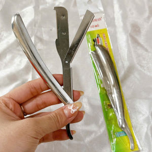 Dao cạo lông mặt dao cạo râu cán inox - Dao cạo chuyên dụng cho thợ tóc barber