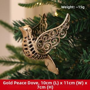 MIRELAE Electroplated Christmas Tree Pendant Gold Snowman Plastic Xmas Tree Ornament Bells Deer Snowflakes Hanging Ornaments Home Decor