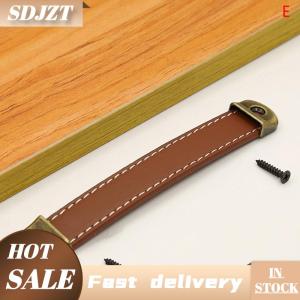 SDJZT Furniture Handles Cowhide Wardrobe Drawer Door Pull Leather Kitchen Cabinet Handles Hardware Door Handle