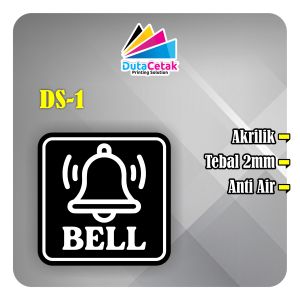 Cetak Papan Bell Akrilik / Acrylic Sign Bell / Tanda Bel Akrilik anti air ukuran 65cm²