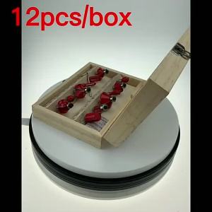 12pcs Tungsten Carbide Router Bit Set Woodworking Tools and Accessories 1/4-Inch Shank 12-Piece Set