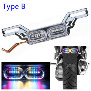 12V Motorcycle Flow Rgb Colorful Led Strobe Brake Light Drl Warning Ligh Tail Light For Car Motorcycle