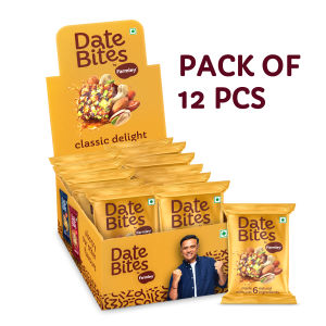 Farmley Date Bites Protein Snack - Classic Delight 20g - On-the-go Healthy Snack All Natural Gluten Free No Added Sugar Dry Fruit & Nuts