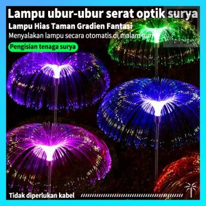 DJDMax Lampu bunga hias taman tenaga surya Outdoor/Lampu air mancur/Lampu taman LED solar berubah 7 warna tahan air lampu kembang api/Lampu taman ubur ubur surya lampu hias dekorasi taman tancap tahan air