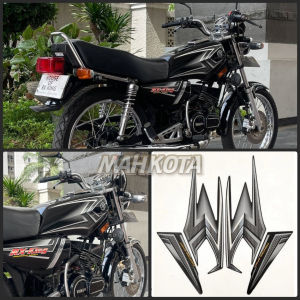 STRIPING STICKER LIS LES POLET stiker yamaha RX KING tahun 2004 hitam full set  kualitas terbaik ter murah Mahkota Stiker