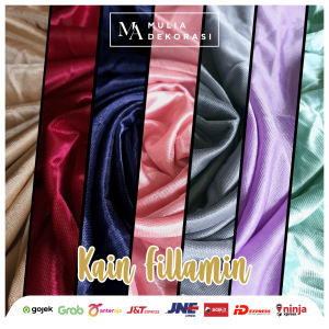 Kain Dekorasi Tenda Backdrop Filamin Pilamin Background Pelaminan Lebar 220cm Bahan Jatuh Glossy