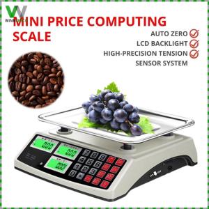 40kg/1g Commercial Price Scale with Stainless Steel Plate Counting Weight Scale Waterproof for Farmers Market Meat Shop