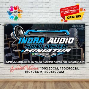 Cetak Spanduk Banner Audio Sound System MMT Spanduk Custom 200x100