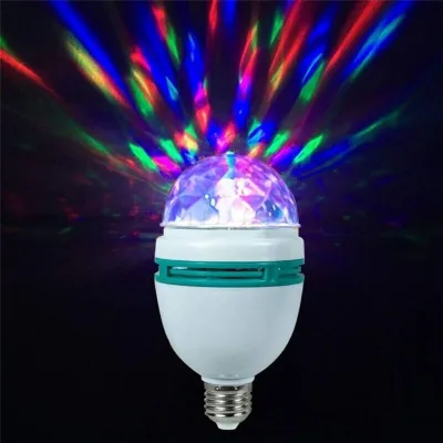 Colorful Auto Rotating Stage Disco Light E27 3W RGB Ampoule Lamp Bulb Party Light Decoration For Home Lighting LED