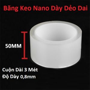 Cuộn Băng Keo Dài 3 Mét Khổ 5cm Dày 0.4mm Nano Trong Suốt Đa Dụng Dán Trên Mọi Bề Mặt Dày Dặn Dẻo Dai Siêu Dính