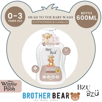 BZU BZU Head-to-Toe Baby Wash (Cottonseed & Vanilla) 600ml | BROTHER BEAR