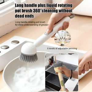 No crumbs Brush Pot Wash Brush nontoxic liquid dispensing button Multiscene Cleaning without dead ends Long Handle Swivel Save energy without hurting your hands