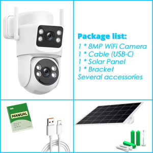 กล้องรักษาความปลอดภัยระบบไร้สายโซลาร์8MP โอเวอร์แคม4K | เลนส์คู่กลางแจ้ง PTZ | การตรวจจับมนุษย์ AI | การมองเห็นได้ในเวลากลางคืนสี | กันน้ำ IP66 | ไม่มีค่าบริการรายเดือน | แอป EseeCloud