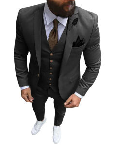 New Pink mens 3 pieces suit formal business notch lapel slim fit tuxedos best man blazer for wedding (blazer vest pants)
