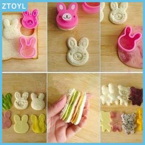 ZTOYL 3 PCS Sandwich Crust Cutter Cookie Bread Mold Bento Maker Rabbit Panda Flower