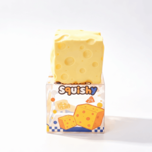 FOUNDTWO Soft Simulated Butter Squeeze Toy Slow Rebound Slow Rising Cheese Squishy Toy Fun Moldable Cheese Fidget Toy Toy