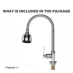 Faucet Swivel Flexible 360° Rotaiton Sprayer Black Single Cold kitchen Sink Faucet