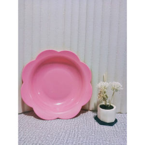 PIRING MAKAN PLASTIK Daimeter 26cm JUMBO MODEL BUNGA PIRING Bahan Serat JERAMI GANDUM CANTIK FOOD GRADE