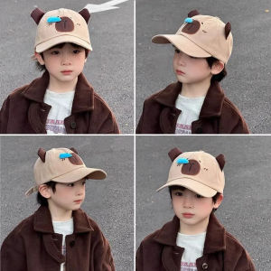 CHAOSON Snot Capybara Peaked Cap Children’s Cotton Sunscreen Hat New Cute Baseball Hat Kids