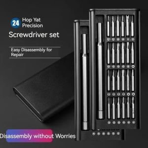 PUSAT GROSIR AS Obeng Magnet Presisi Torx Hex Bits Dengan Pegangan Untuk Servis Hp Laptop Jam - Obeng Set Premium Magnetic Screwdriver Toolkit Magnet Obeng Mini Repair Hand Alumunium 24 in 1