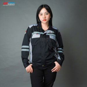 Wearpack Safety Warna Hitam Kombinasi Abu