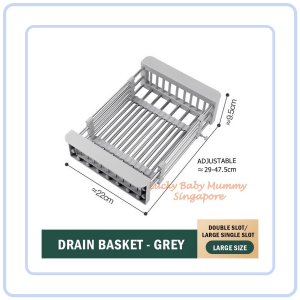 【COZYCASA】Stainless Steel Extendable Dish Drainer Large Capacity Sink Dish Rack Extendable Drainer Basket