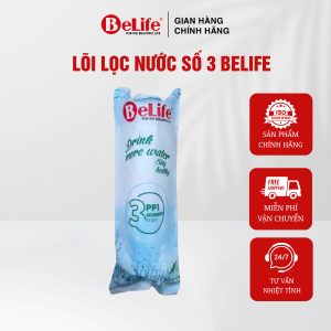 Lõi lọc nước số 3 PP 10 inch Belife dùng cho máy lọc nước gia đình RO