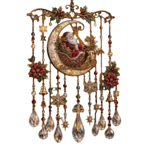 PYA94 Santa Claus Christmas Wind Chime Acrylic Elk Snowman 2D Flat Wind Chime Christmas Gift Suncatcher Painted Crystal Pendant Christmas