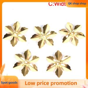 ✨QK shop✨ 50Pcs Set Vintage Metal Flower Filigree Slice Charms Jewelry DIY Craft Findings