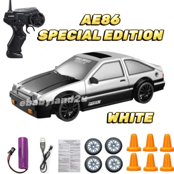 1:24 Kereta Kontrol Drift 4WD RC Car Racing Car AE86 GTR EVO Honda ...