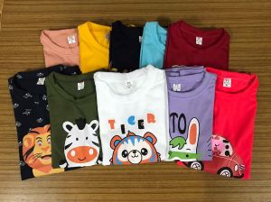 ขายส่ง เสื้อเด็ก สำหรับเด็กผู้ชายเด็กผู้หญิง แพ๊ค 10 ตัว (ตัวละ 33.฿) ลายการ์ตูนน่ารัก ผ้า Tc เนื้อนิ่มใส่สบาย