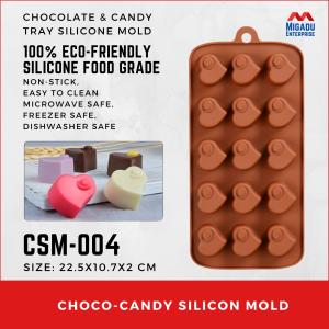 CSM-004 Migadu Non-stick Chocolate and Candy Tray and Other DIY Silicone Mold Hearts Design