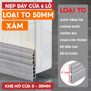 Thanh chặn đáy cửa chống bụi côn trùng tự dính NANORON - Nẹp dán chặn khe hở đáy cửa ngăn thoát hơi phòng máy lạnh 6L