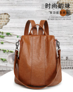 2023 Girl Big Backpack on Sale Leather Bag Fit for 14 Inch Laptop Women Genuine Leather School Bag Waterproof Bag Korean Style Weekend Bag Girls College Bag