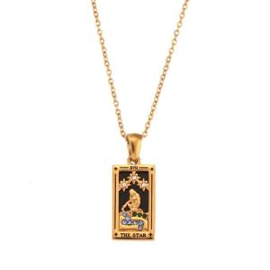 Mặt dây chuyền thẻ bài Tarot sành điệu làm nổi bật dấu hiệu hoàng đạo trong vật liệu thép không gỉ vững chắc cho người lớn hợp thời trang