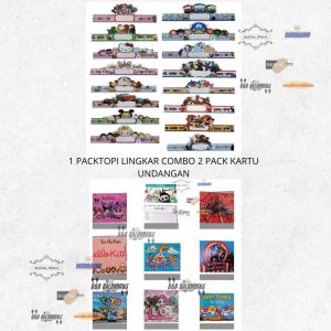 Perlengkapan Pesta Ulang Tahun Topi Mahkota Lingkar Dan Kartu Undangan Karakter Party Happy Birthday