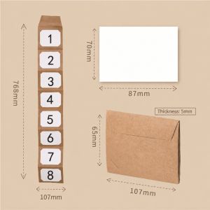 MUMU ra Sách dạng đàn xếp Giấy Kraft Trống Sổ lưu niệm dạng accordion Bền bỉ Có thể gấp lại. Thẻ xếp accordion Ngày lễ tình nhân.