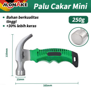 MONAKE Alat Jerman Palu Set Palu Kambing Claw Hammer 8oz 16oz Bahan 0.5LB 1LB Palu Konde Palu Batu Palu Tukang Perkakas Gagang Karet Fiber Hammer Ball Pein Hammer