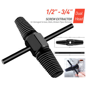 5pcs Pipe Extractor 2 Way Pipe Extractor 1/2” 3/4” Broken Screw Bolt Remover Tool Damaged Screw Extractor